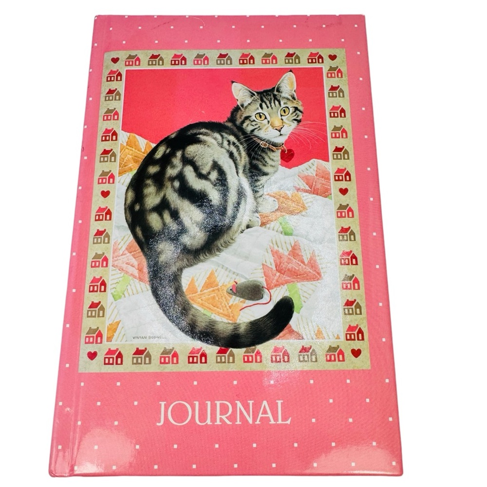 Vintage Mead Sophisticats Journal Kitten on Quilt MISSING 3 PAGES